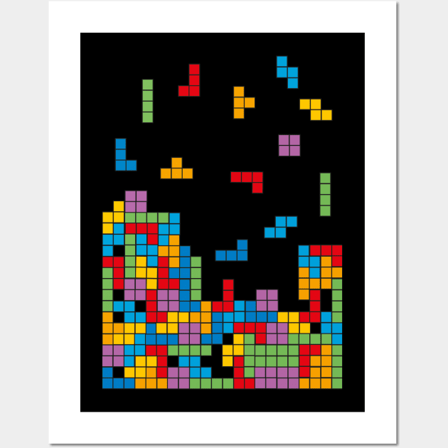 I love 8-Bit video games Tetris BoomBoomInk Wall Art by BoomBoomInk